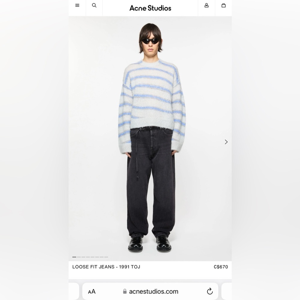 ACNE STUDIOS Black 1991 Toj Jeans UNISEX Size 27/32